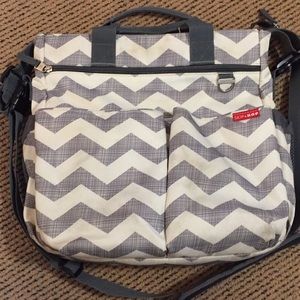 Skip*Hop gray chevron diaper bag